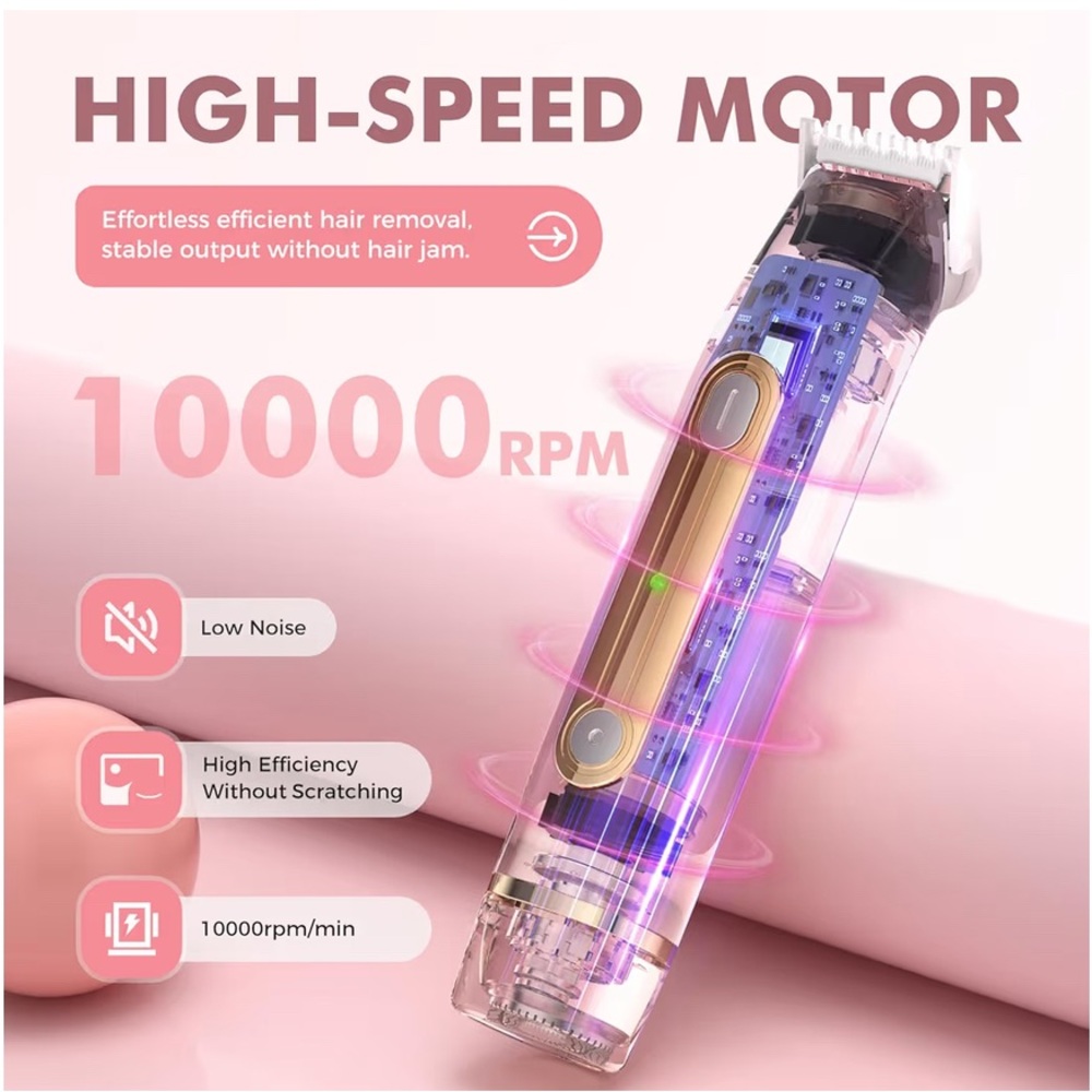2-in-1 Bikini Trimmer for Women, Dual Head Electric Razor, IPX7 Waterproof - Picture 6 of 11